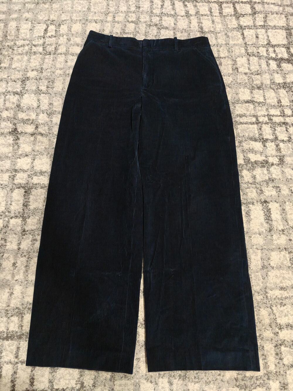FRAME Navy Corduroy Wide Leg Baggy Pants Trousers Women's Size 16 (36x32)